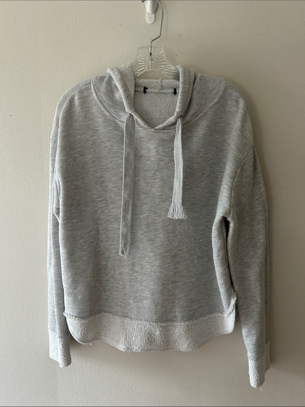 Women's Light Gray Hooded Pullover Sweatshirt